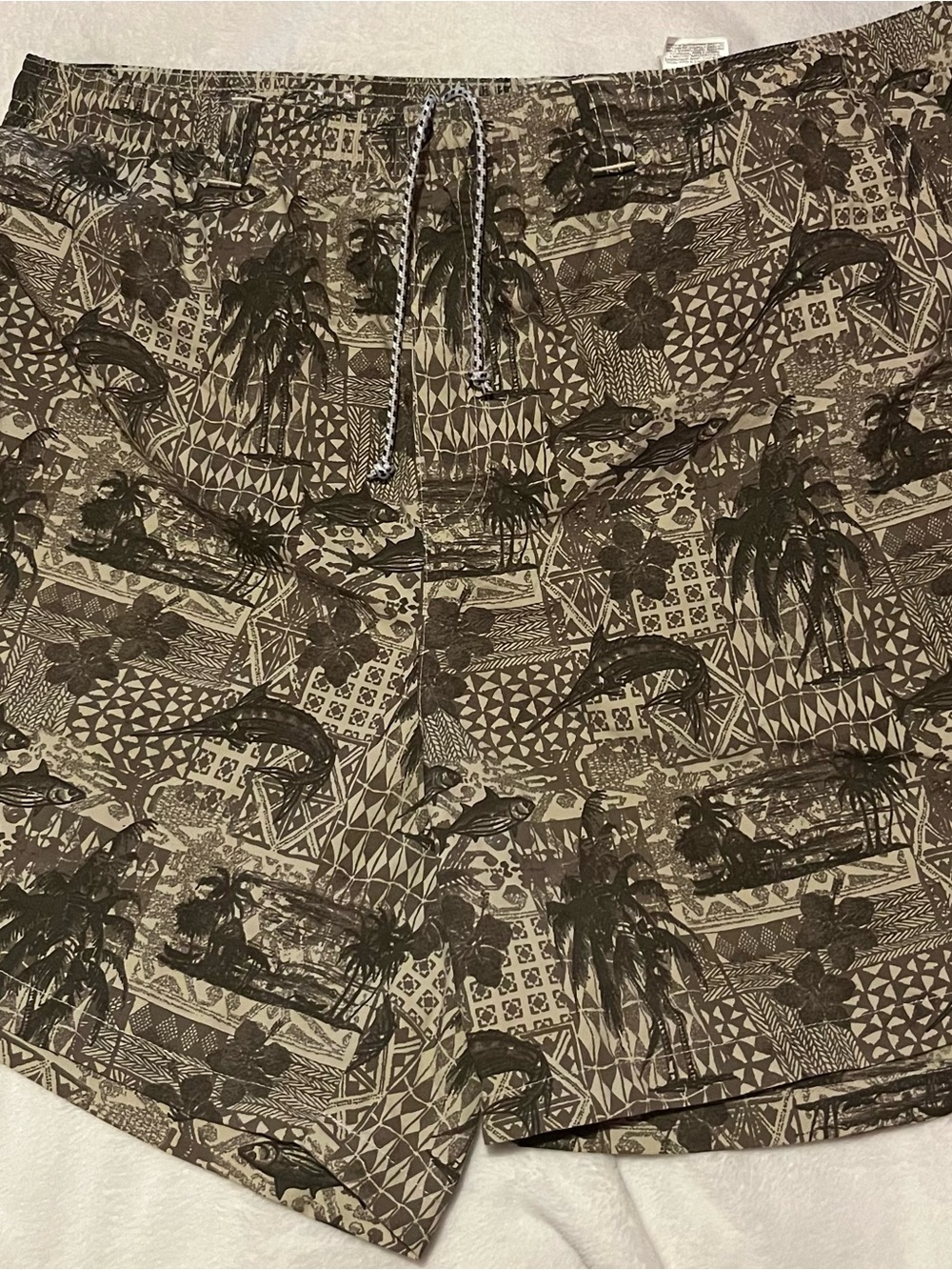 Columbia PFG Fishing Shorts Mens XXL Tan Tropical Fish Print